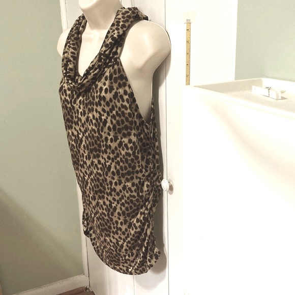 MICHAEL Michael Kors Cheetah Drapey Slinky Sleeveless Over Shoulder Tunic XL - Picture 6 of 15
